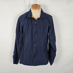 Orvis Utility Jacket Men's M Navy Blue Full Zip Up, Zipper Pockets